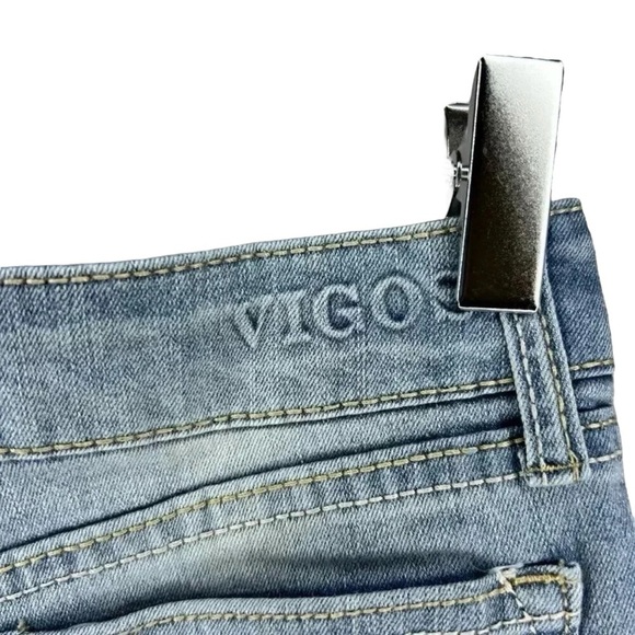 2/$30 Vigoss Girls Denim Jean Shorts Stretch Sequin Sparkle Embellished - Picture 3 of 9